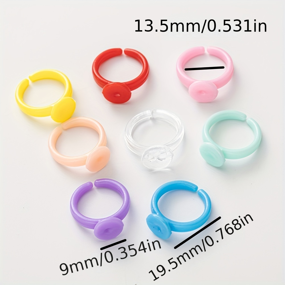 Plastic Rings Cabochon Base Blank For Diy Jewelry Making - Temu