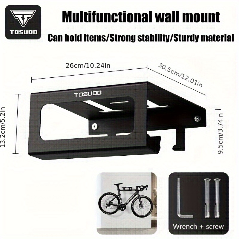 Tosuod Heavy-duty Bike Wall Mount Parking Rack - A Versatile Space- Solution For , Ideal For Storing And Displaying For Road And Mountain Bikes