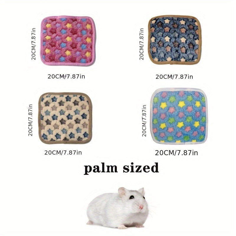 TEMU 4pcs Set Of Small Animal Blankets, Small Animal Bed Mats, Guinea Pig Blankets For Cage Lining And Bedding, Suitable For Hamsters, , Rabbits,