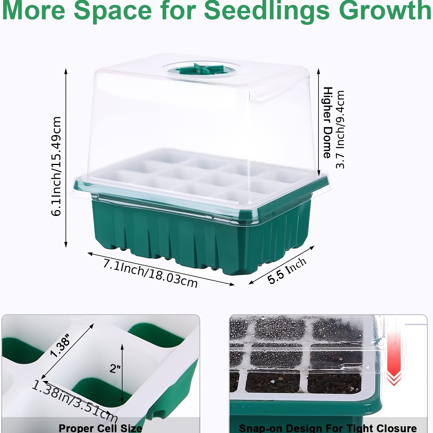 Seed Starter Tray, Reusable Seed Starter Kit, Silicone Seedling Starter Trays for Starting Plant Seeds, Seed Starting Trays with Flexible Pop-Out