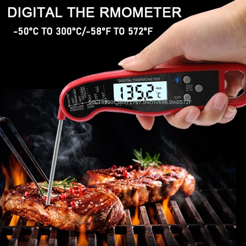 Instant Read Digital Meat Thermometer w/ Probe for Food Cooking