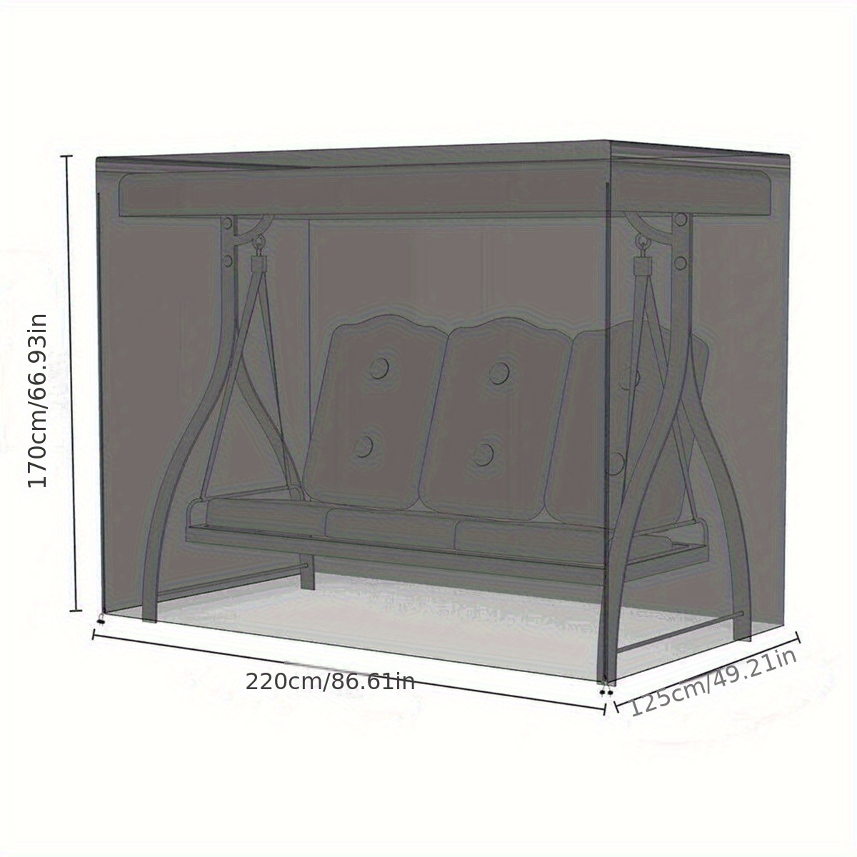 Copertura Impermeabile Per Sedia A Dondolo Da Esterno - Tessuto Oxford, Nero, 99x70x83cm
