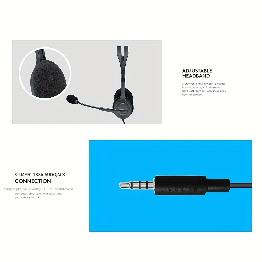 Logitech H111 Headset Wired Headset Computer Microphone - Temu United Arab  Emirates