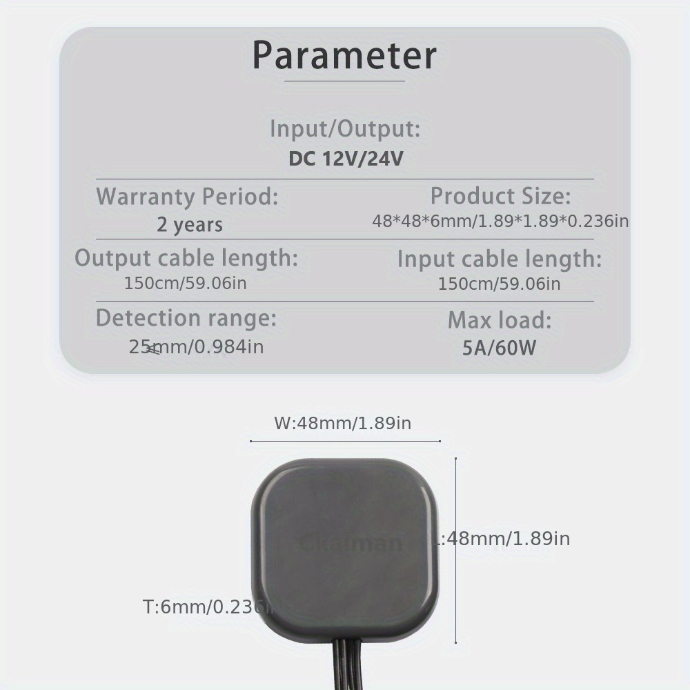 1pc Sensore Di Pannello In Legno Penetrante Da 25 Mm Interruttore A Sensore  LED Touch 12V 24V 60W Interruttore A Tocco Di Controllo Della Luce