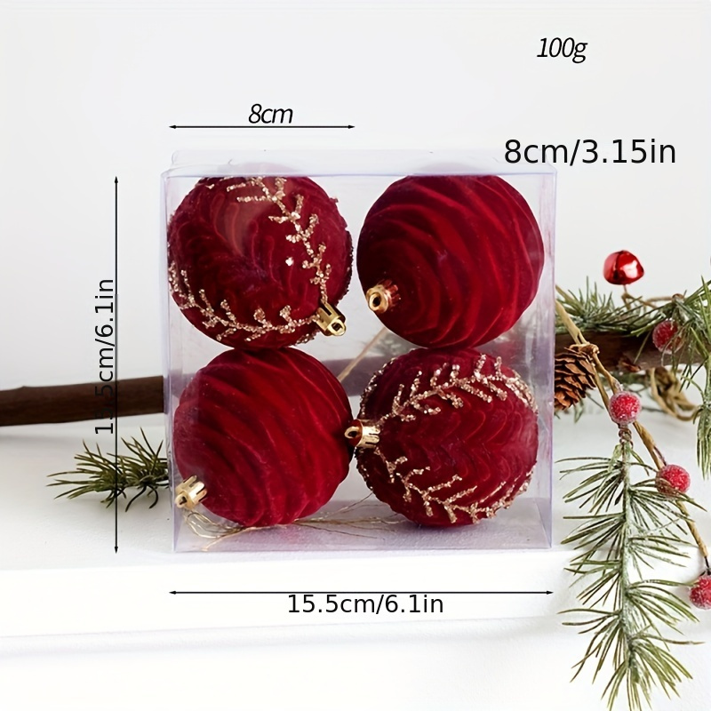 Velvet Christmas Balls Christmas Ornaments Balls Christmas - Temu