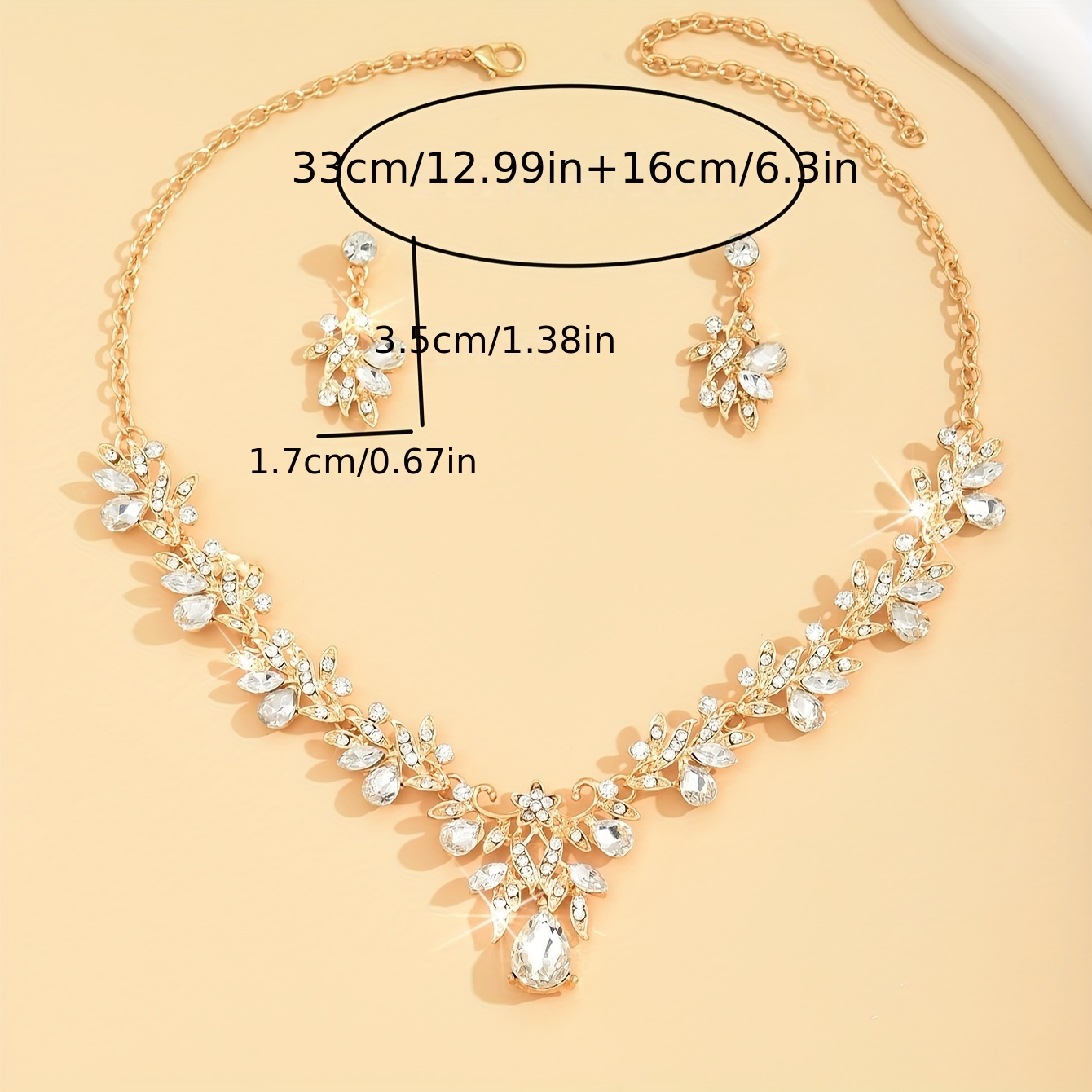 elegant 3pcs jewelry set with   accents silvery plated necklace and earrings   parties festivals details 3