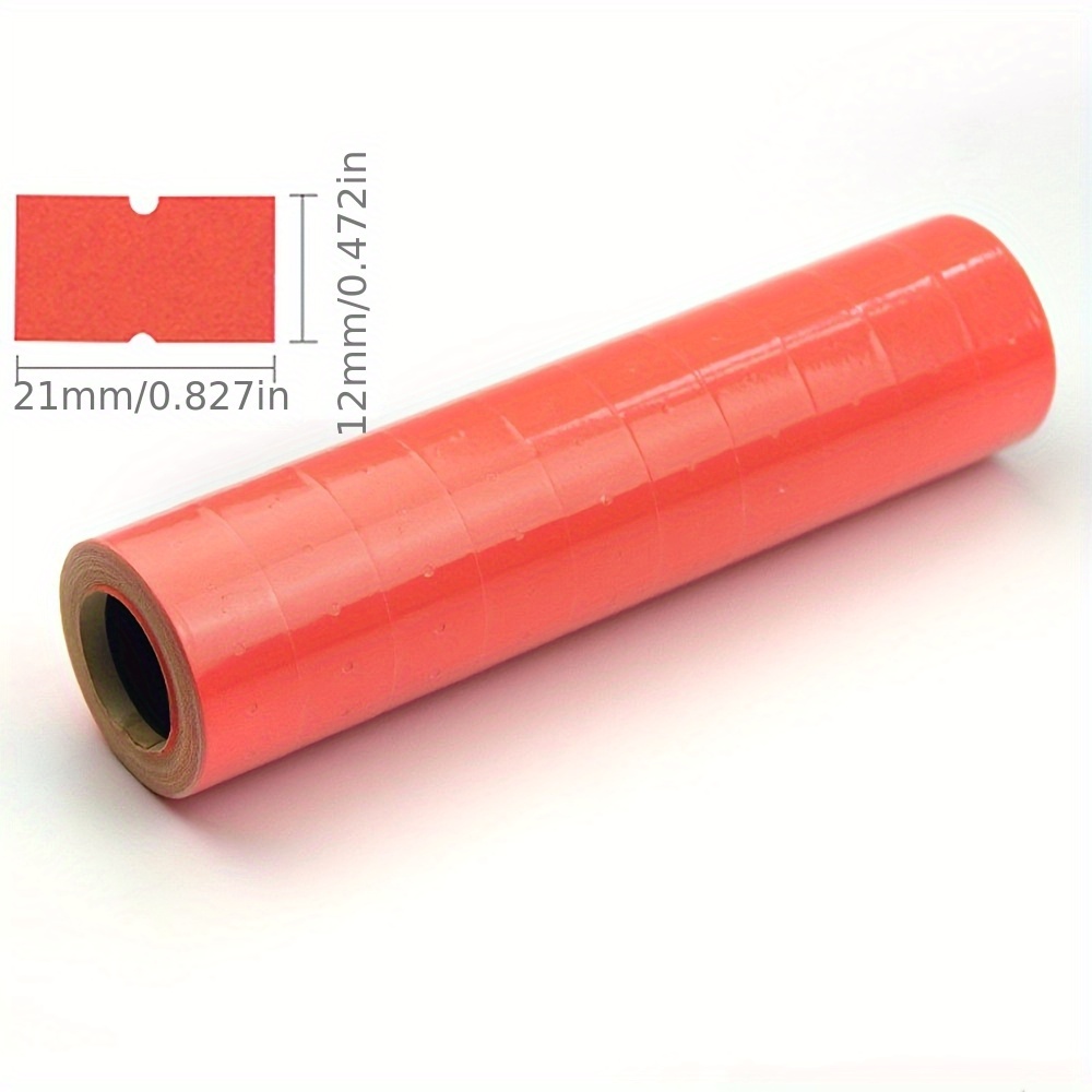 TEMU 10 Rolls Multicolor Adhesive Price Tags Single Double Row Label Paper Barcode Paper Roll Supermarket Price Labels Self-adhesive Goods