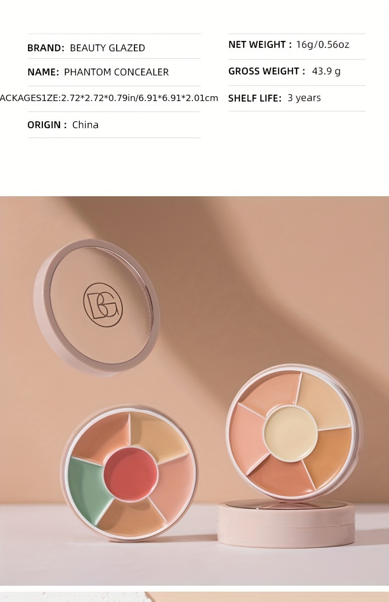 beauty glazed 6 color concealer for spotless brightened skin decrease tear gaps dark circles even skin tone details 11