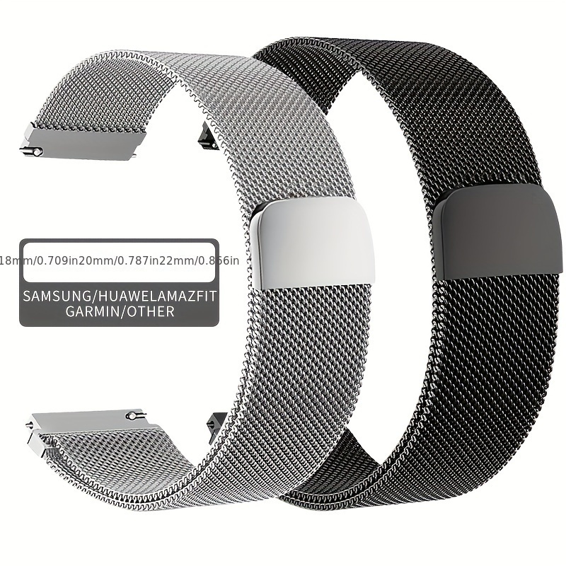 

Metal Stainless Steel Bands For Samsung Galaxy Watch 5/4/5 Pro/3 41mm, 20mm 22mm Soft Loop Magnetic Milanese Mesh Replacement Straps For Women/men