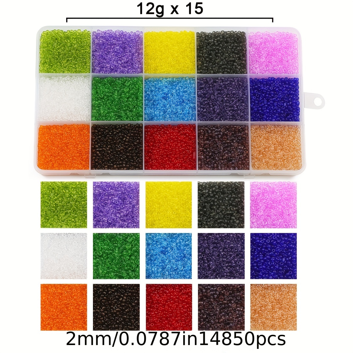 3mm Seed Beads Opaque Mixedcolor About 5000pcs/150Grams 8/0 Small Craft  Beads for DIY Bracelet Necklaces Craft Jewelry Making Supplies