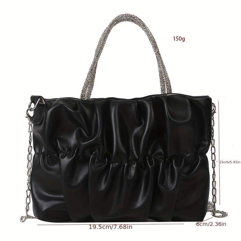 2023 New Fashion Commuter Style Cloud & Pleated Baguette Bag, Versatile  Shoulder & Crossbody Bag