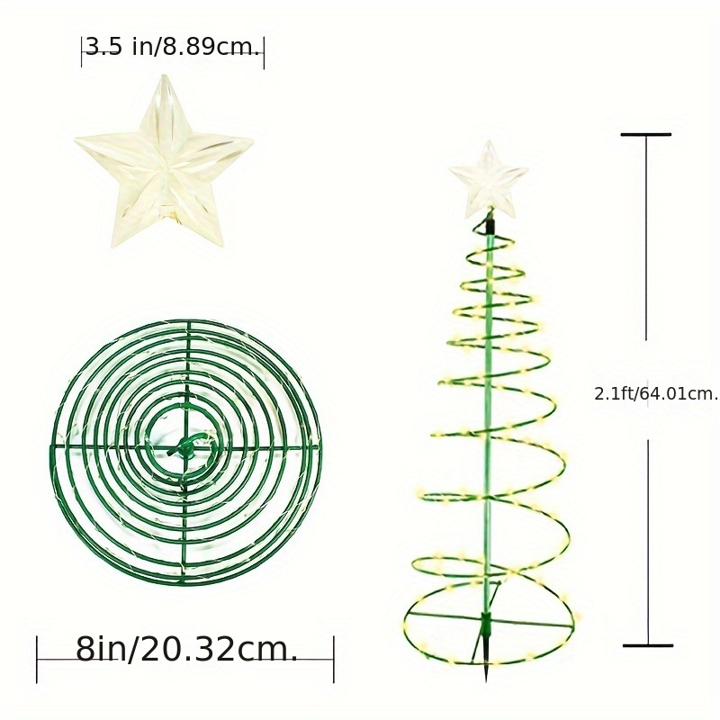 1pc led christmas tree outdoor solar ground plug lights waterproof christmas courtyard lights new year holiday outdoor garden decoration lawn light details 0