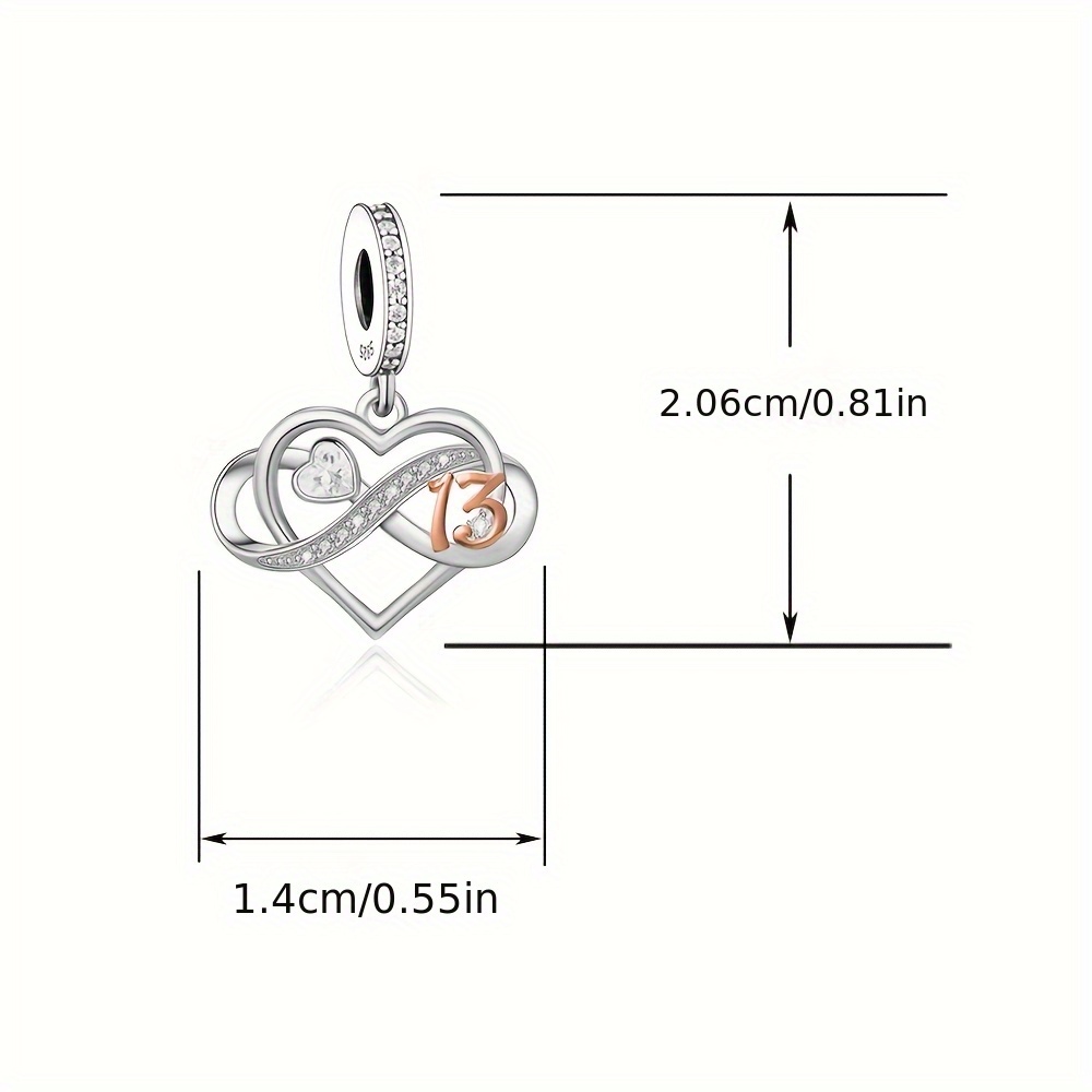 925 Sterling Silver Heart-Shaped Infinite Loop Pendant, Gift for Her