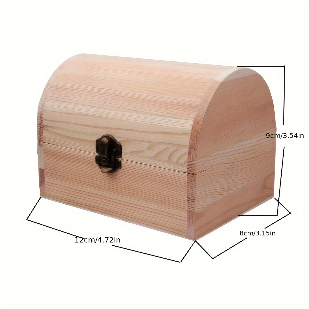 Wood Storage Box With Slide Lid Blank Natural Wood Box Case - Temu