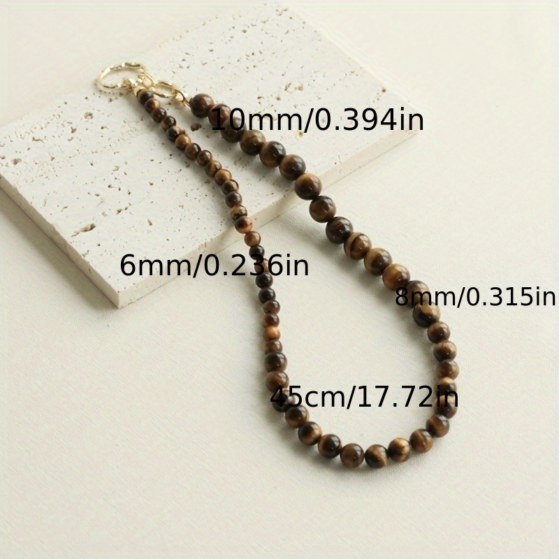 Women's Vintage Tiger's Eye Stone Chain Necklace