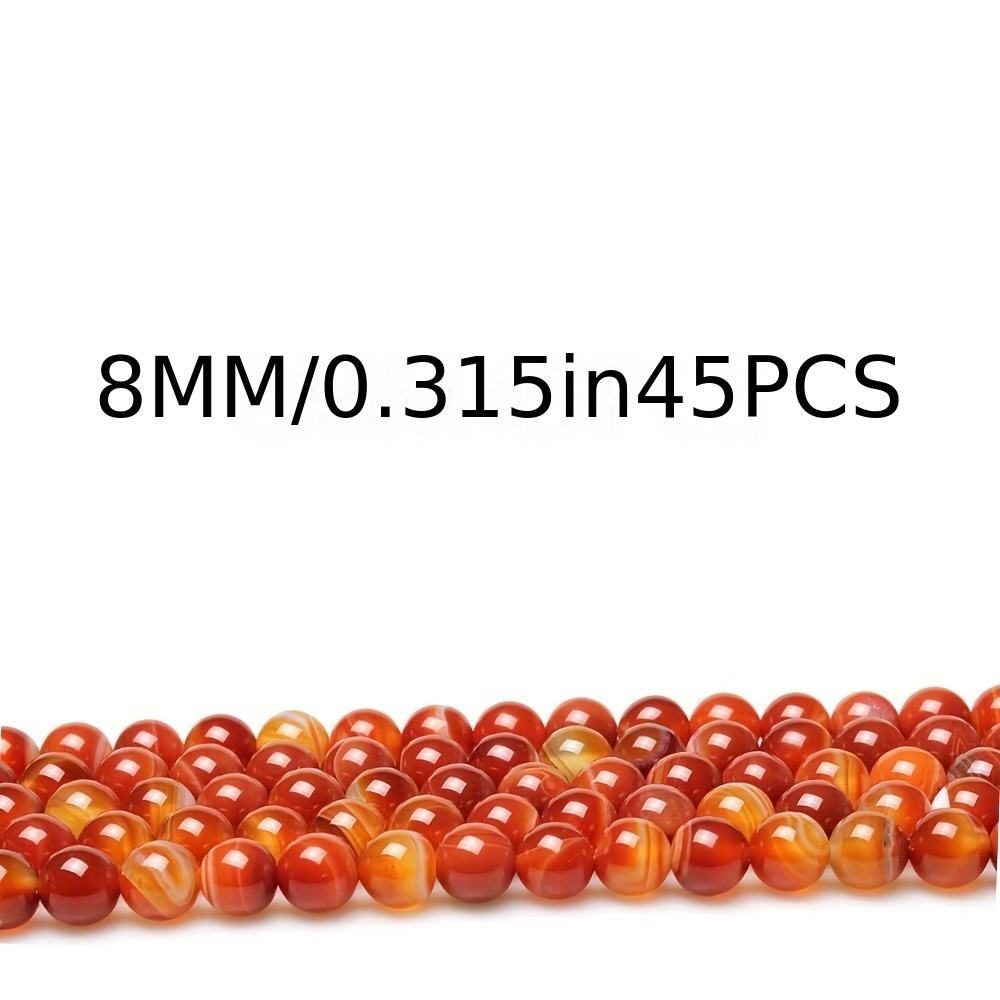 Cheap 45Pcs Orange Chalcedony 8mm Beads 8MM Stone Beads for Bracelets  Natural Gemstone Beads Necklace