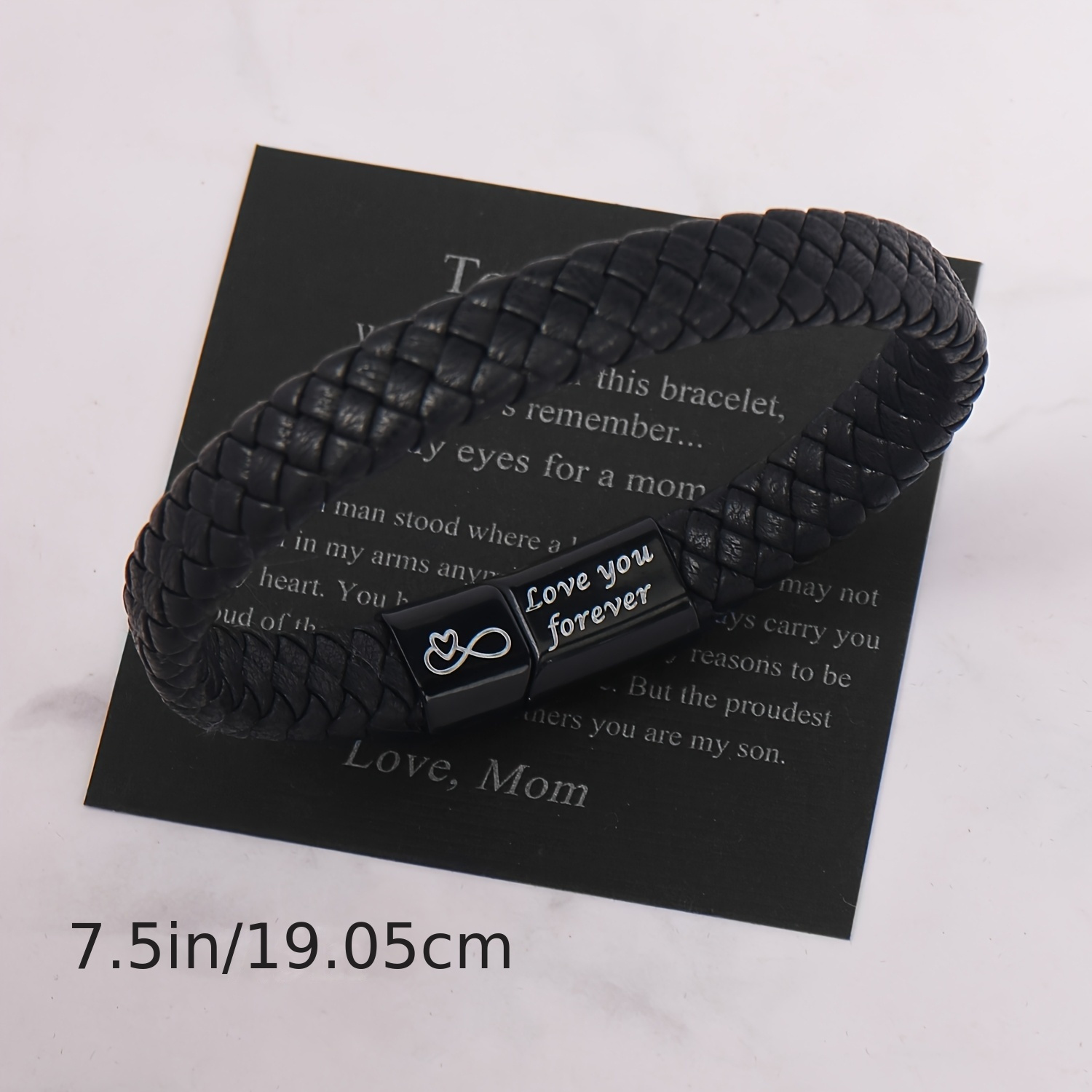 TEMU 1pc Back To School Pu Bracelet Gift For Daughter Son From Mom Dad, Gift For My Daughter And Nephew Back To School Simple Jewelry, Daily Stylish