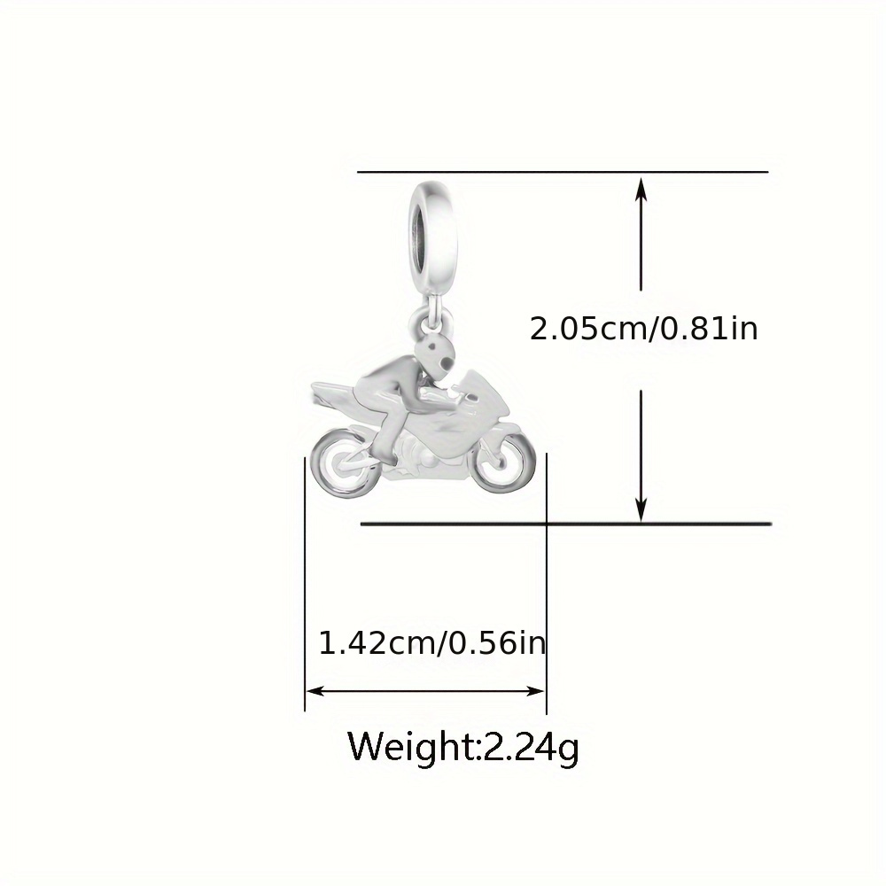 925 Sterling Silver Motorcycle Pendant for Jewelry Making