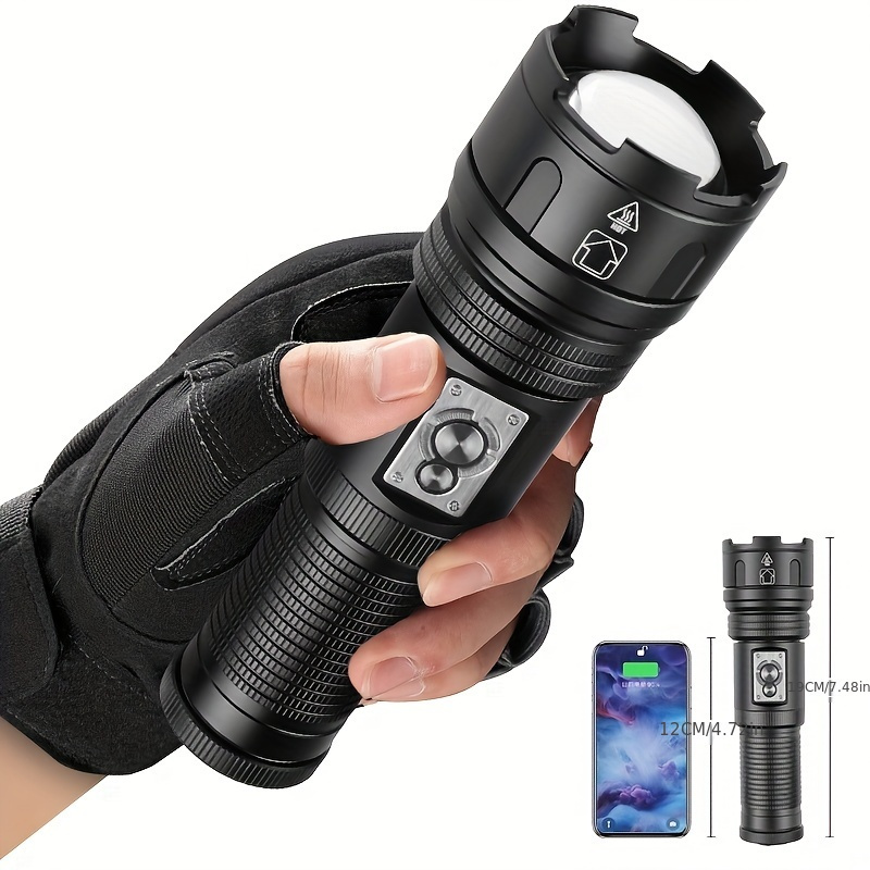 1pc led white laser long range flashlight xhp360 strong light flashlight multi functional camping light details 4