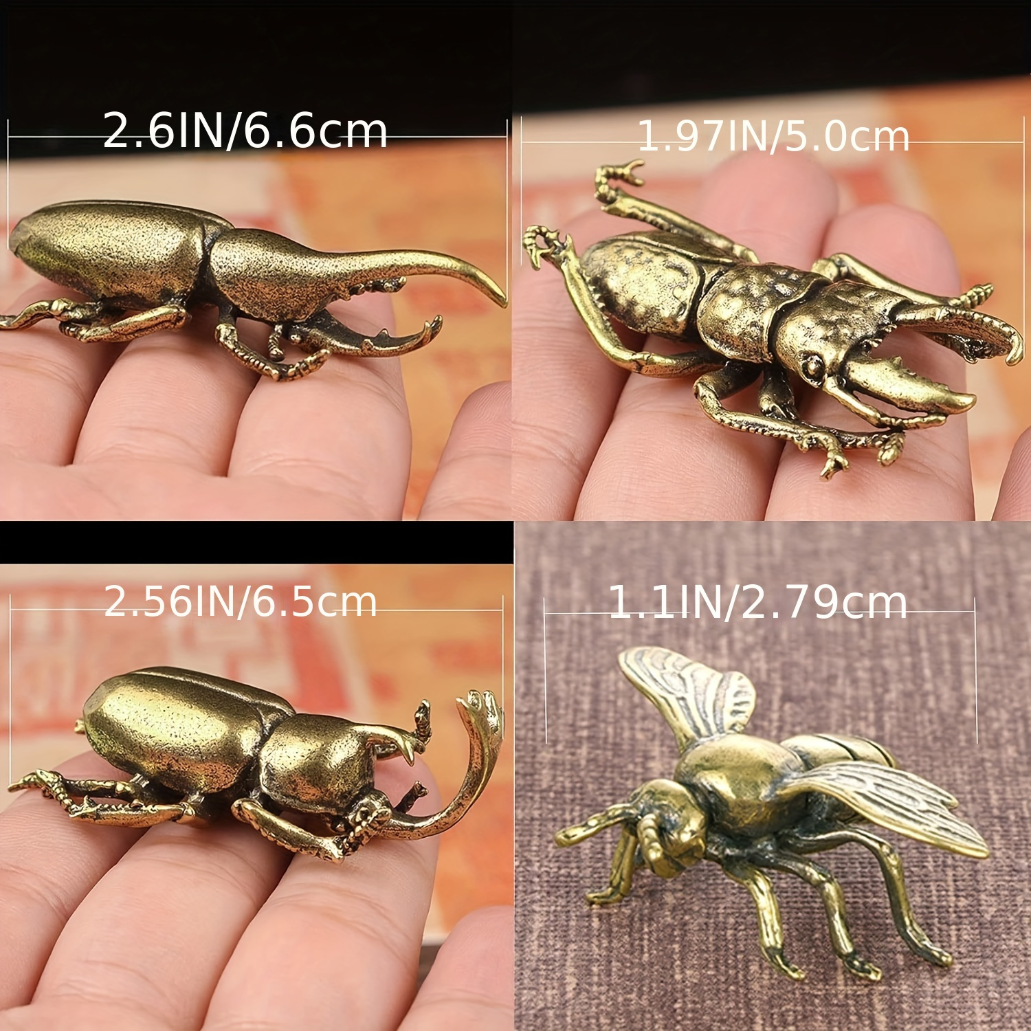 Golden Bee Figurines Vintage Brass Bee Statues Decorative - Temu