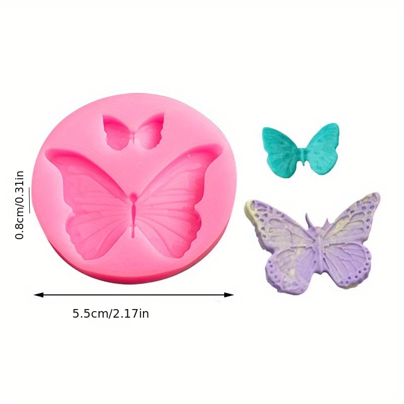 5 Pieces Butterfly Silicone Molds Mini Butterfly Fondant Cake Baking Mold  Silicone Butterfly Chocolate Mold Pink Polymer Clay Molds Small Clay Molds  Non-stick DIY Tool for Cake Decor