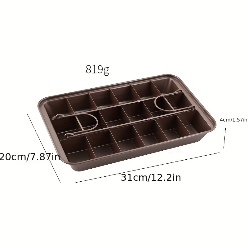 18 Grids Built-In Slicer Brownie Baking Pan High Carbon Steel