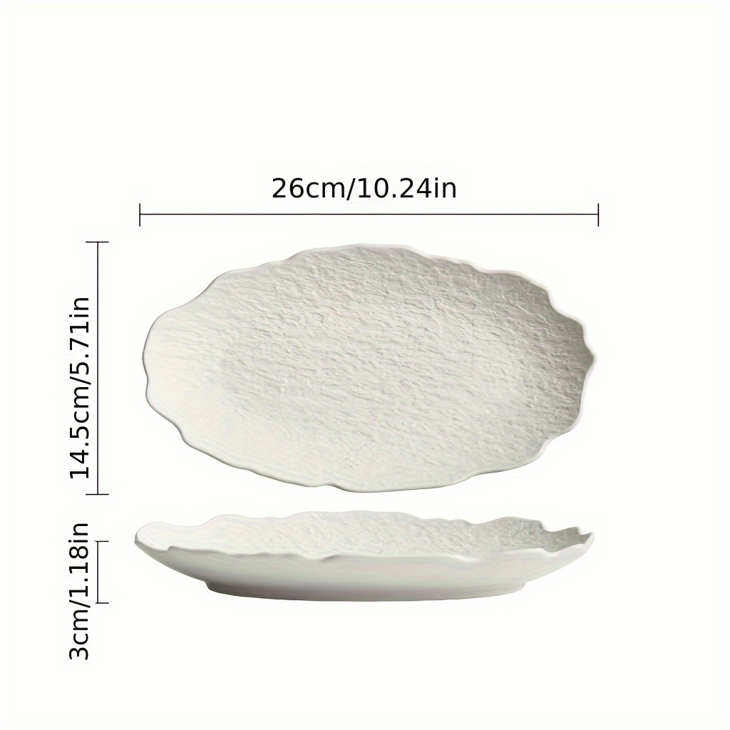 Rock-Shaped Fish Plate - Creative Irregular Edges, Frosted Finish, Elegant Serving Dish for High-End Restaurants & Family Dinners, Durable Plate for Sushi, Seafood & Gourmet Presentation, Sushi Servingware, Natureinspired Design, Quality Tableware, Premium Craftsmanship, Home Chefs
