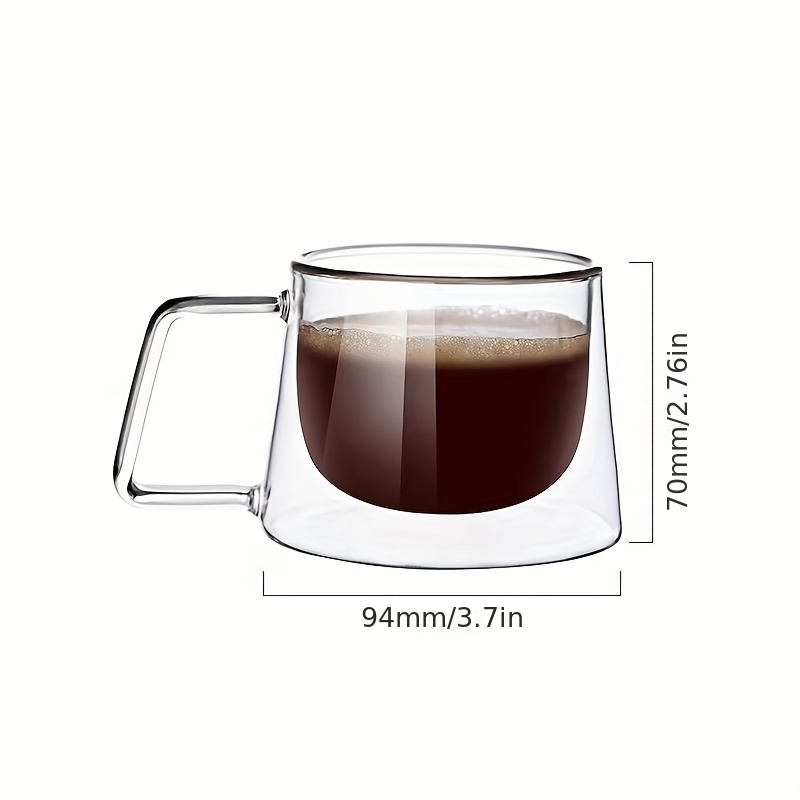 200ml Double Wall Layer Insulated Glass Espresso Mug Coffee Cup