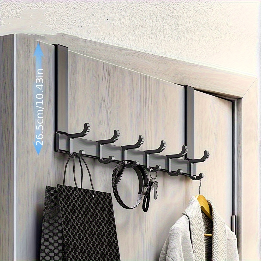 10 Hooks Cabinet Door Back Hanger Wall Hanger Hook,PP Material Movable  Durable Row Hook Household Accessories,Multifunctional Hanger Hook Storage  Holder Hanging Coat Hat Towel Bag Clothes 