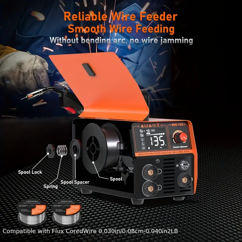 TTAMPLAR 140A MIG Welder Gasless 110V MIG/Stick/Lift TIG Welder 3 in 1 Flux Core Wire Welding TTAMPLAR 140A MIG Welder Gasless 110V MIG/Stick/Lift TIG Welder 3 in 1 Flux Core Wire Welding