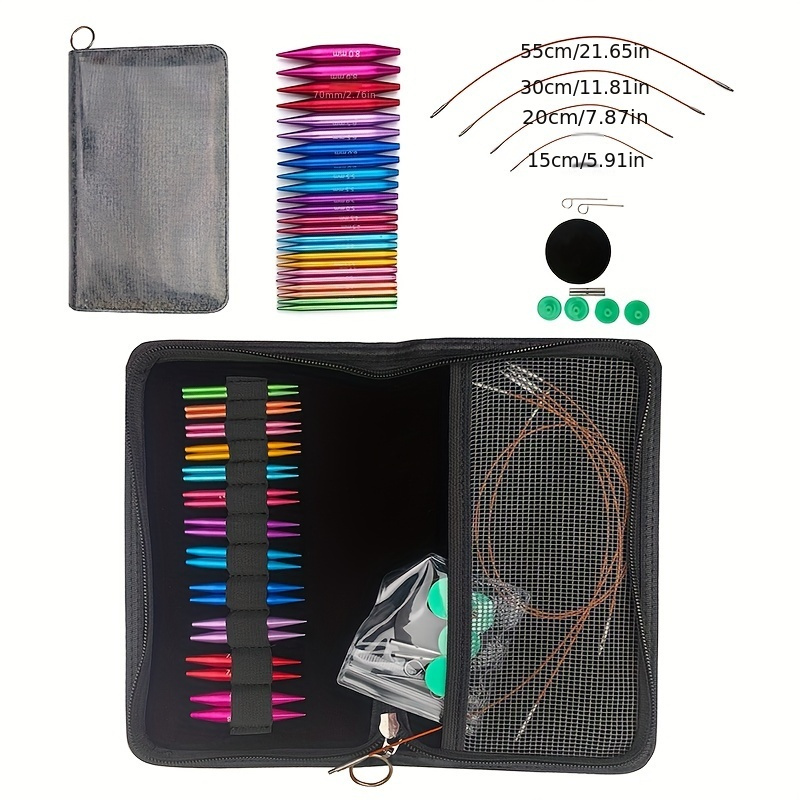 

Weaving Tool Mini 5.5cm Detachable Needle Set 12pcs 3.0-8.0mm Pu Bag