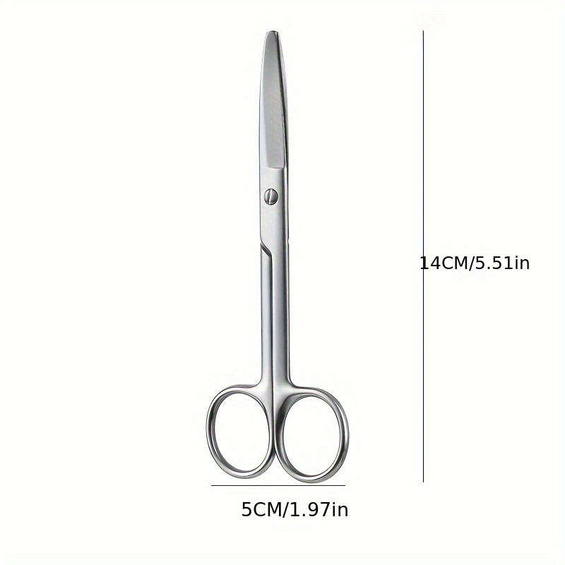 TEMU Stainless Steel Scissors, Straight Round Curved Round Head Eyebrow Cutting Cloth Small Household Scissors