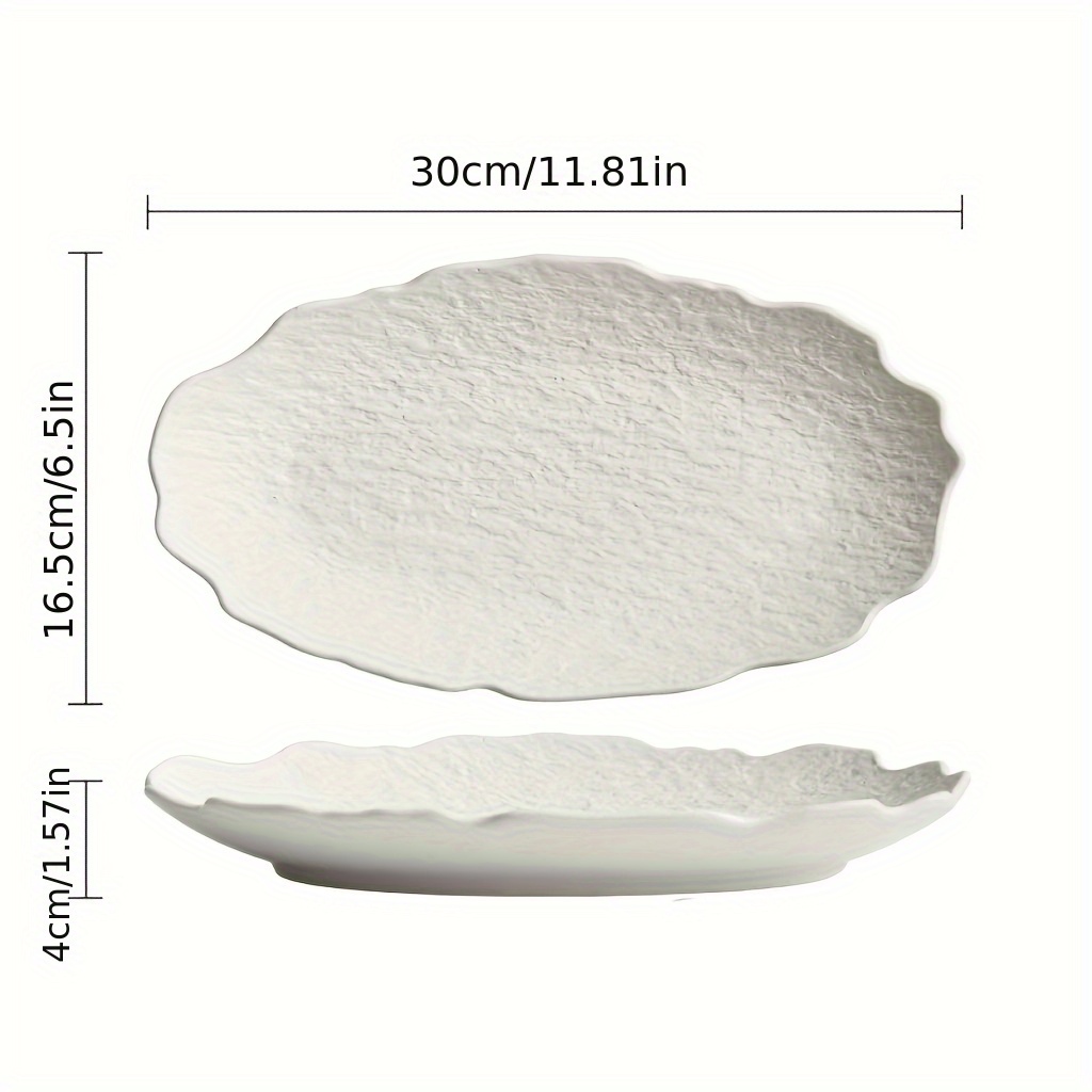 Rock-Shaped Fish Plate - Creative Irregular Edges, Frosted Finish, Elegant Serving Dish for High-End Restaurants & Family Dinners, Durable Plate for Sushi, Seafood & Gourmet Presentation, Sushi Servingware, Natureinspired Design, Quality Tableware, Premium Craftsmanship, Home Chefs