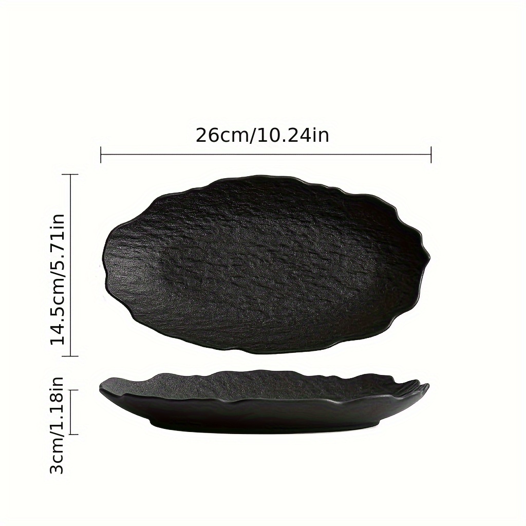 Rock-Shaped Fish Plate - Creative Irregular Edges, Frosted Finish, Elegant Serving Dish for High-End Restaurants & Family Dinners, Durable Plate for Sushi, Seafood & Gourmet Presentation, Sushi Servingware, Natureinspired Design, Quality Tableware, Premium Craftsmanship, Home Chefs