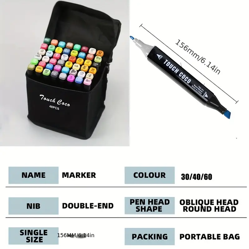 Double Ended Marker Color 24/36/48/80/168 Color Quick Drying - Temu Malaysia