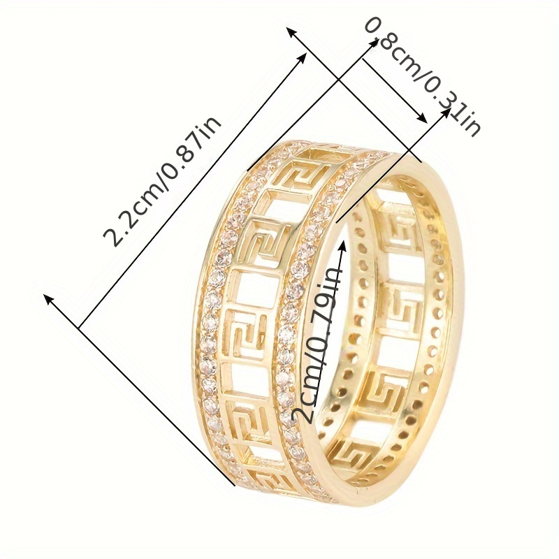 Women's Golden Tone Ring with Zirconia Stones