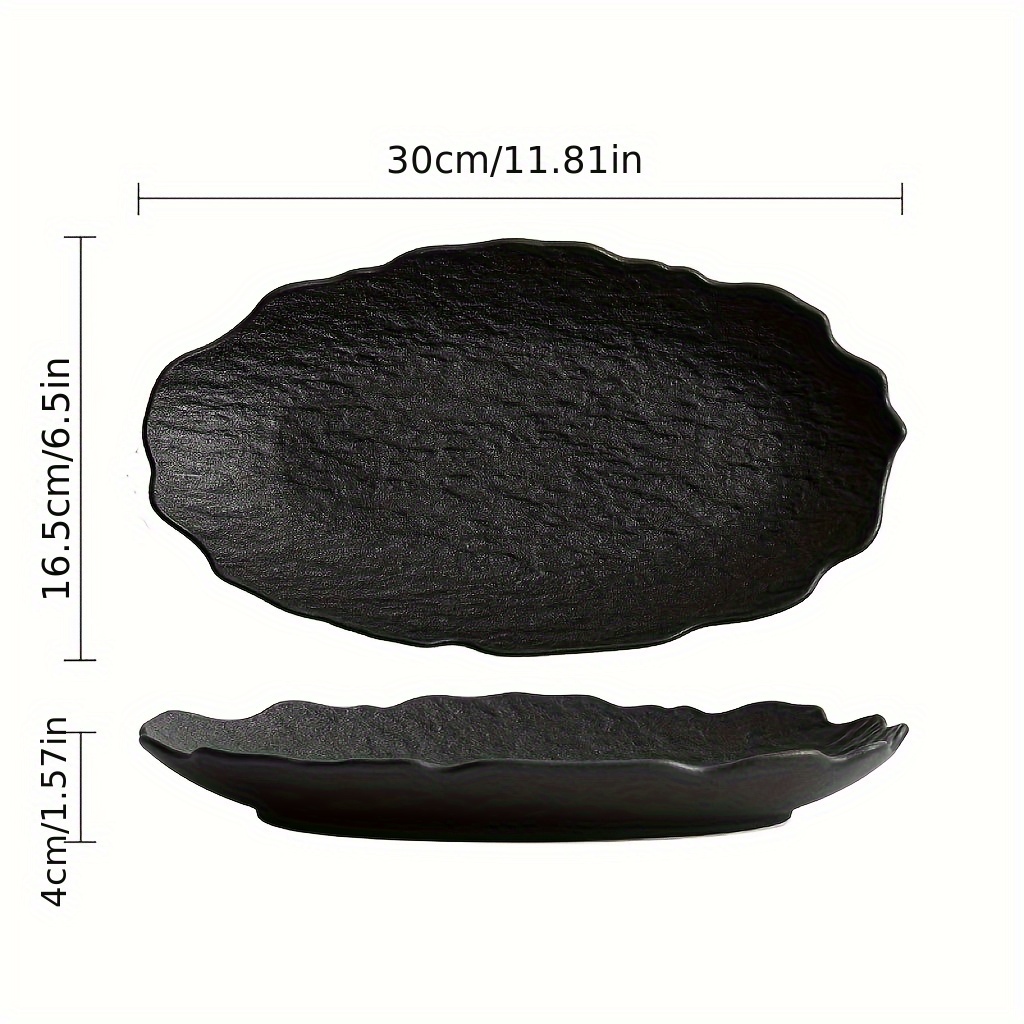 Rock-Shaped Fish Plate - Creative Irregular Edges, Frosted Finish, Elegant Serving Dish for High-End Restaurants & Family Dinners, Durable Plate for Sushi, Seafood & Gourmet Presentation, Sushi Servingware, Natureinspired Design, Quality Tableware, Premium Craftsmanship, Home Chefs