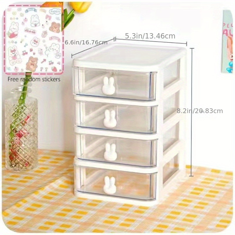 3-Drawer White Plastic Vanity Organizer Compact Storage