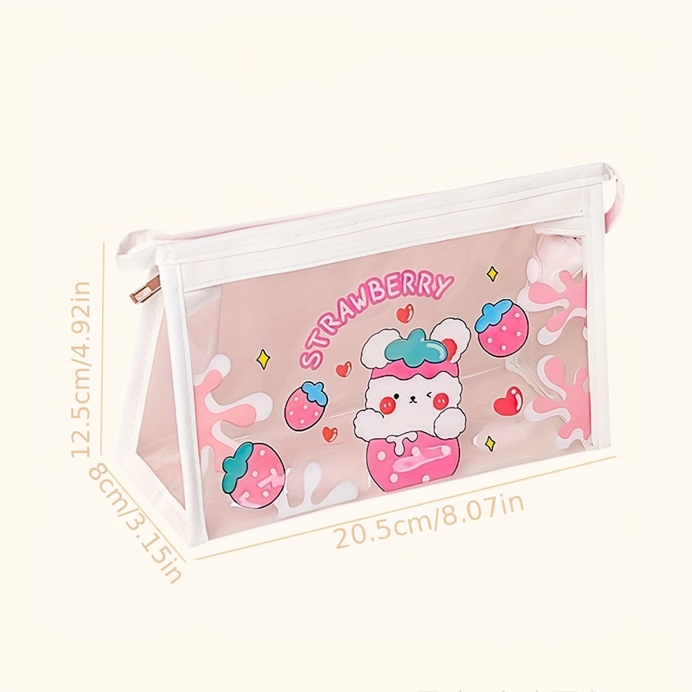 Korean Pencil Case Pink with Butterfly & Light Pink Flower Design