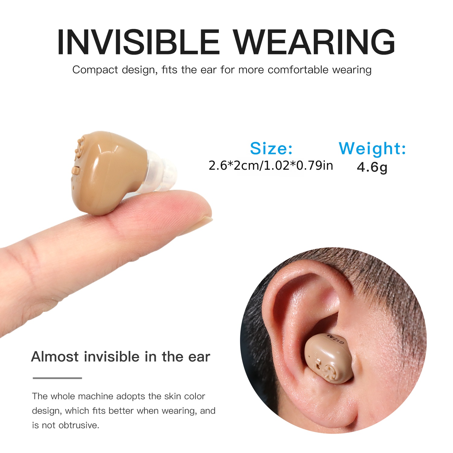 Rechargeable Cic Mini Hearing Aid Device Seniors Amplify Temu