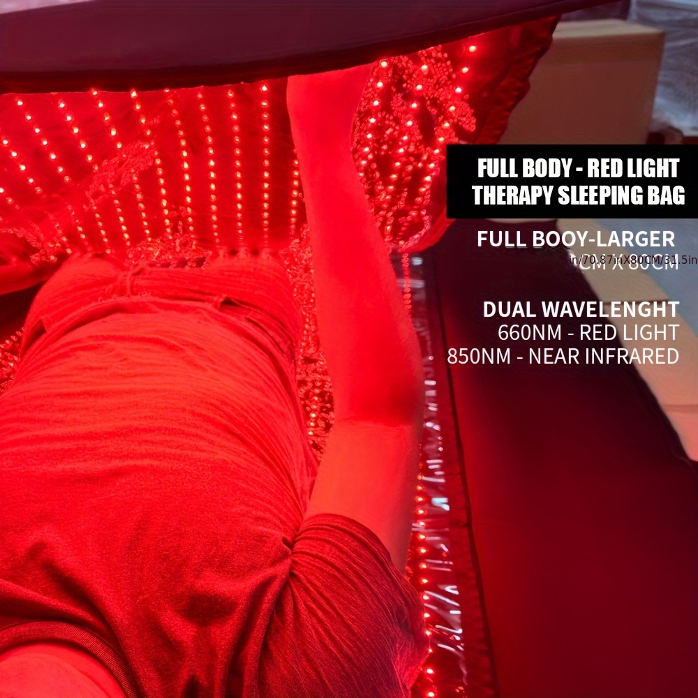 large red light blanket 2520 leds infrared red light sleep bag for full body   relieve joint or back red light mat 660 850nm wavelengths 71  32in local warehouse Product details 3