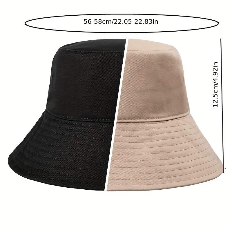 Reversible Cotton Bucket Hat for Men and Women