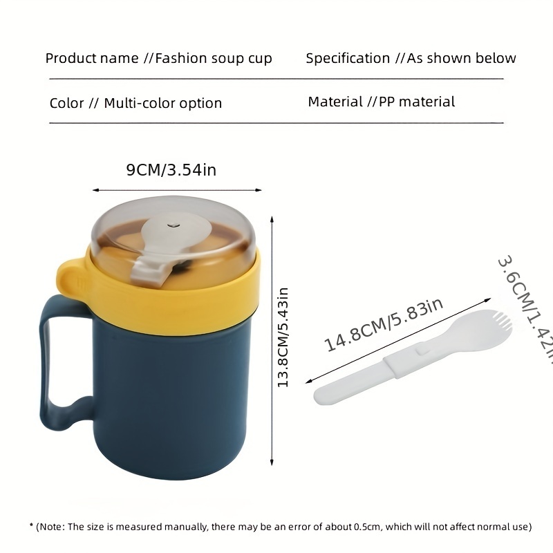 Portable Leak Proof Stainless Steel Soup Cup With Spoon