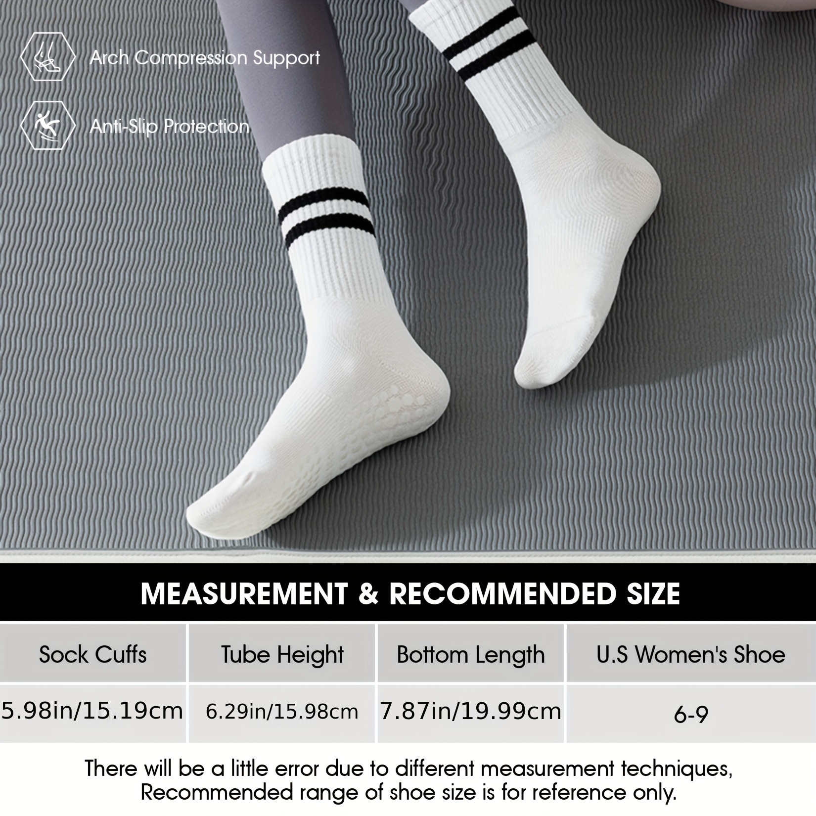 Women's Non slip Striped Yoga Socks Pilates Socks Gripper - Temu