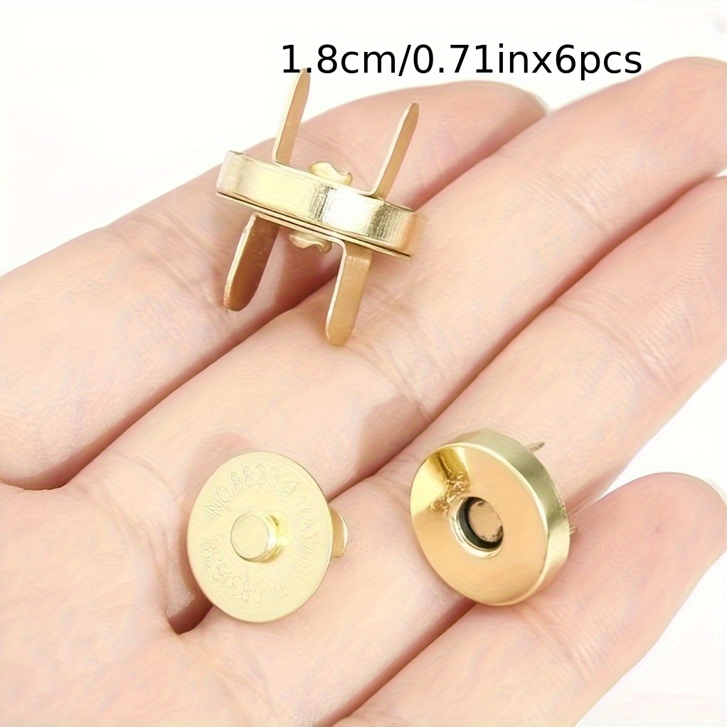 TEMU 6 Sets de Boutons Magnétiques, 1.8Cm et 1.4Cm Tailles, 5 Couleurs : Argent, Bronze, Or Rose, Jaune Doré, Noir Gunmetal, Fermoirs Magnétiques en