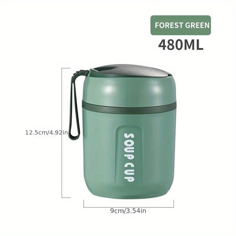 1pc 480ml Stainless Steel Insulated Food Jar, Soup Flask Cup With Leakproof  Seal, Ideal For School Office Picnic Travel Outdoor, Vacuum Lunch Box  Thermal Container For Hot Water Storage