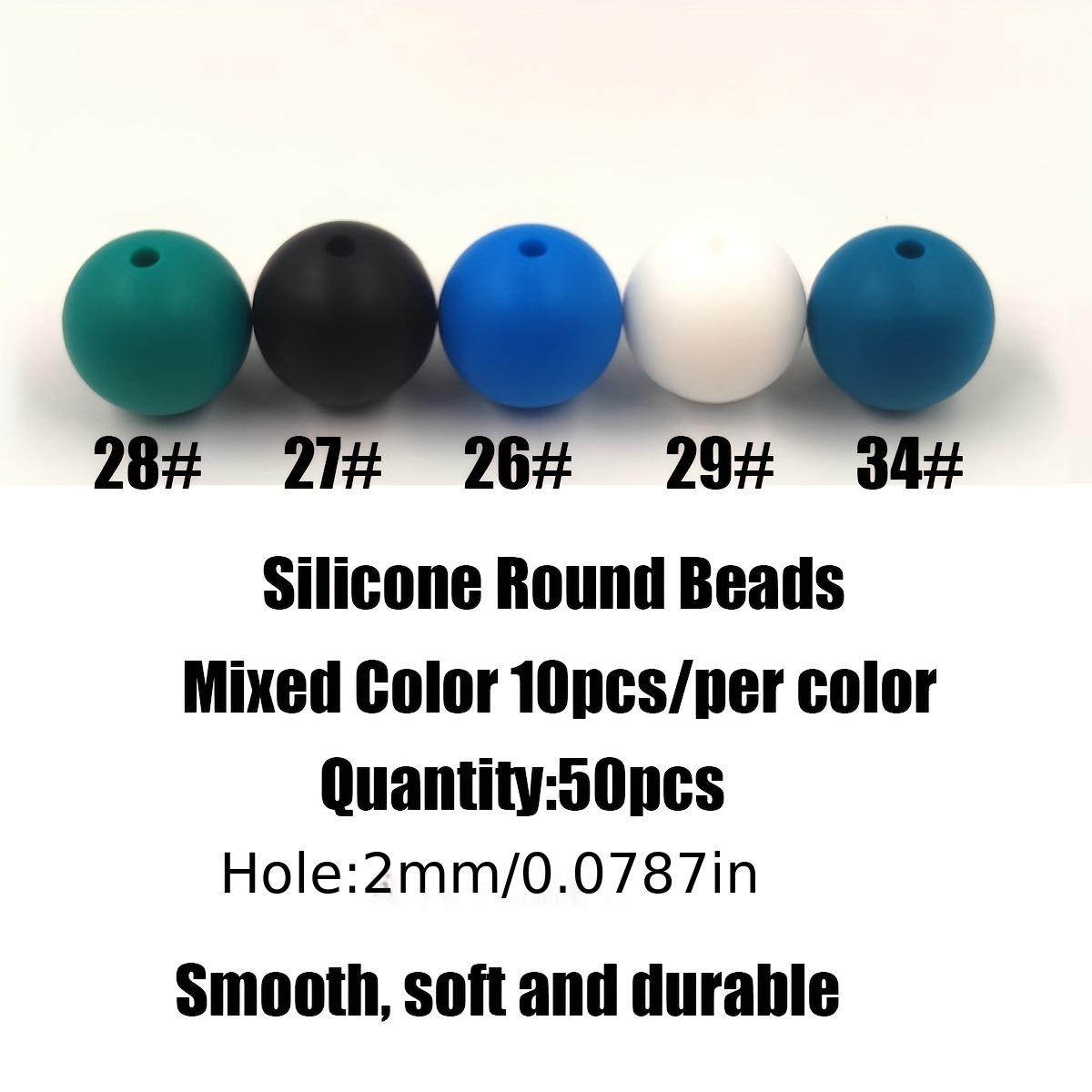 12mm Silicone Blue Beads, High Quality CRAFT SUPPLY