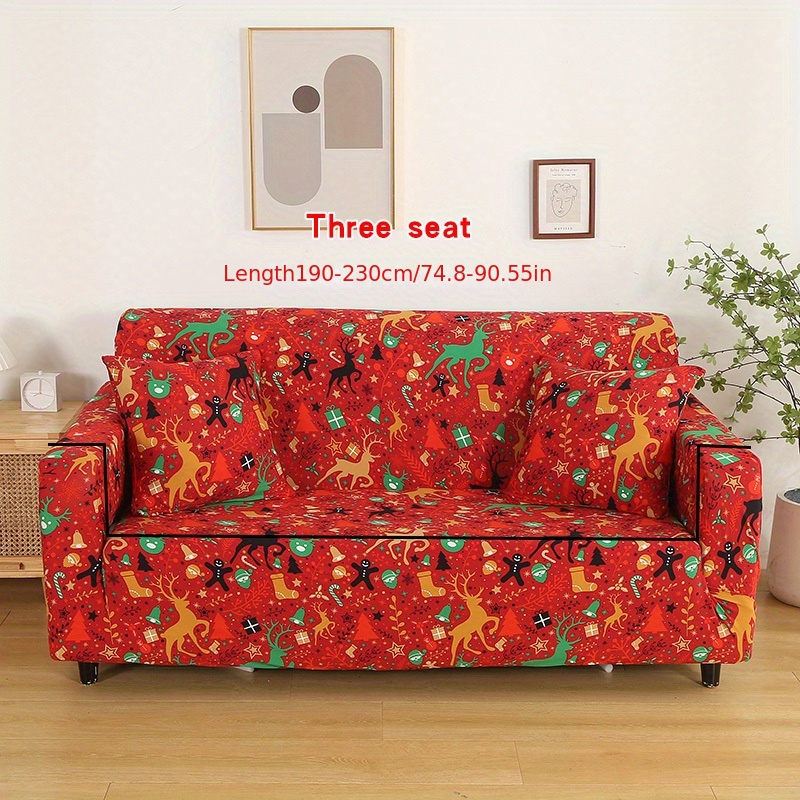 Sofa Slipcover Non slip Red Bell Christmas Sofa Cover Couch - Temu