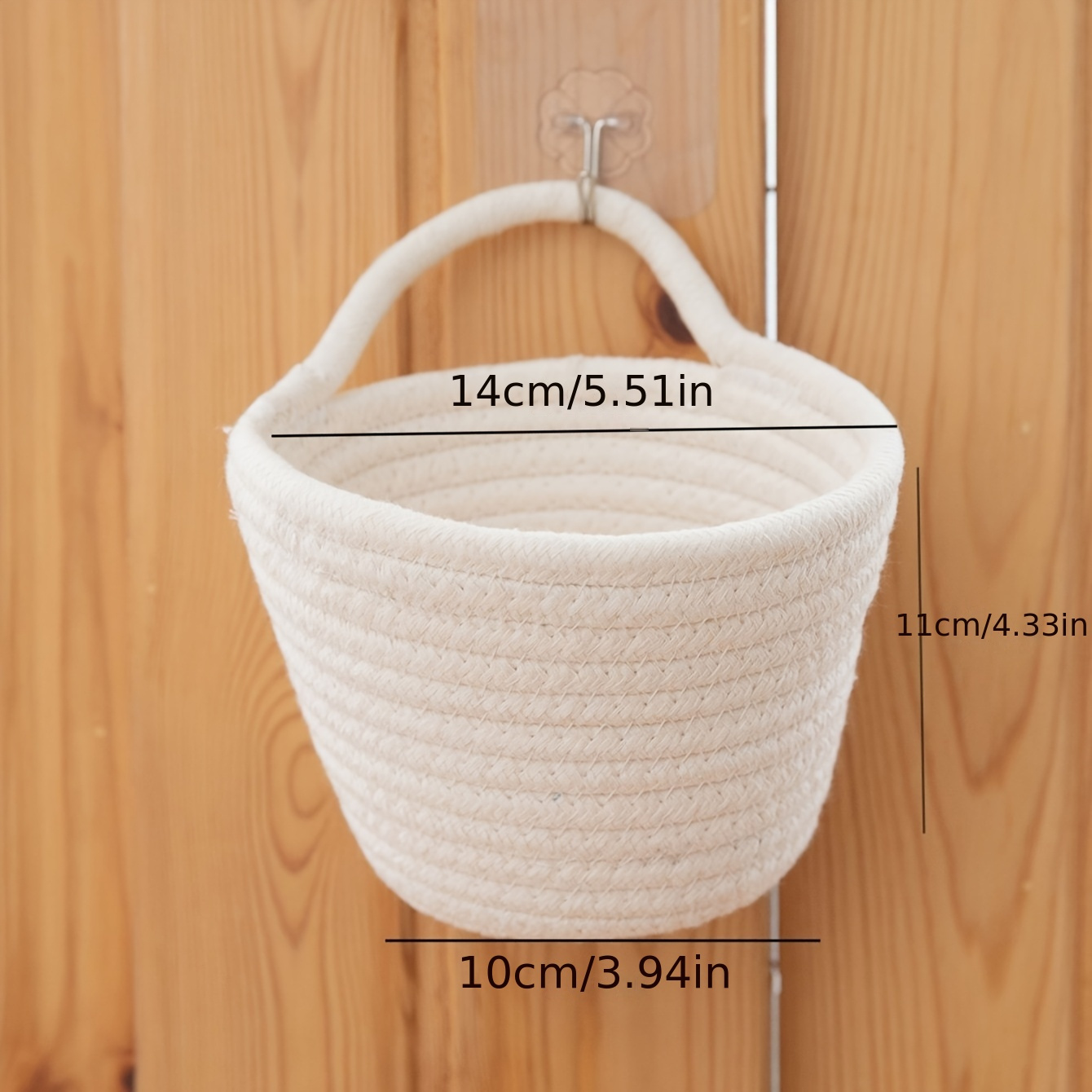 Image of 1 Solid - Colored Storage Basket Bohemian - Style Woven Design Household Storage Basket Cute And Multi - Functional Storage Basket Small, Lightweight And Multi - Purpose Storage Basket, Shelf Baskets