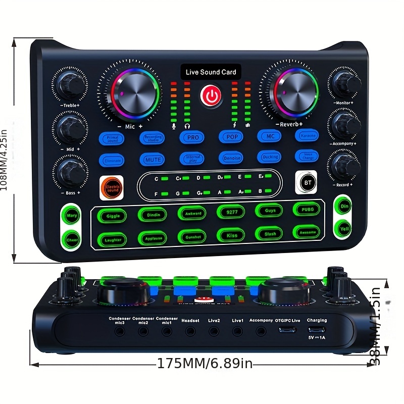 X On site Sound Card Multifunctional Portable Audio Mixer - Temu